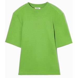 COS Power Shoulder SLIM WAISTED T-SHIRT Bright Green  Fitted  NWOT Classy Size S